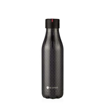 LES ARTISTES PARIS Trinkflasche Bottle UP Metal texture bril 500ml/16,5fl.oz SCHWARZ & GOLD 2024 Becher & Trinkflaschen 1