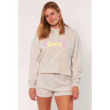 Sisstr Pullover HIBISCUS HEAVEN LS FLC CROP HOODIE SHR-Snow Heather 2022 Frauen 1