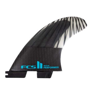 FCS Finnen II Performer PC Carbon Small Black/Teal Tri Retail Fins (co) Zubehör 1