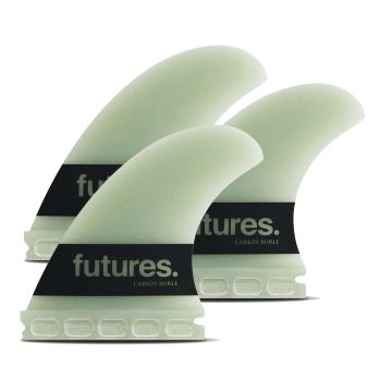 Futures Finnen Big Wave Thruster Fin Set Carlos Burle G10 Grün 2024 Finnen 1