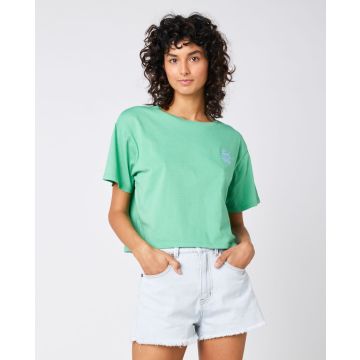 Rip Curl T-Shirt SEARCH ICON CROP TEE 60-GREEN Damen 2023 Tops 1