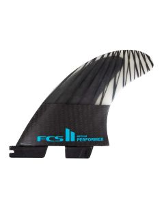 FCS Finnen II Performer PC Carbon Small Black/Teal Tri Retail Fins (co)