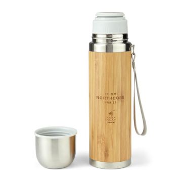 Northcore Camping Zubehör Bamboo Stainless Steel Thermos Flask 360ml with Mug (co) Accessoires 1
